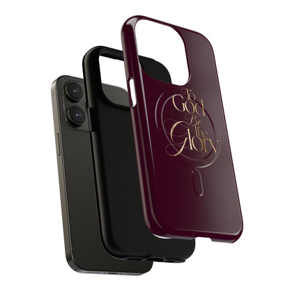 "To God Be The Glory" Tough Magnetic Phone Case — Burgundy Christian iPhone Cover