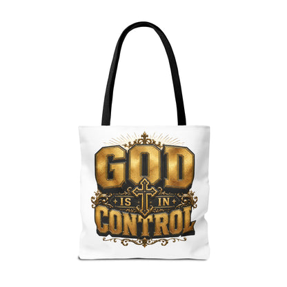 God Is in Control Tote Bag — Faith-Inspired Christian Tote for Church, Gifts & Everyday Use
