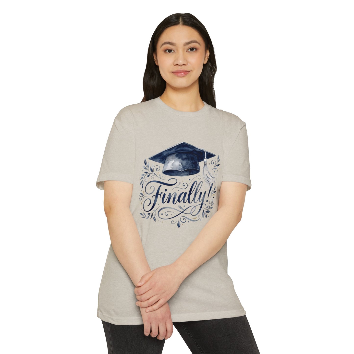 Finally! Graduation T-Shirt — Cap & Script Celebration Tee
