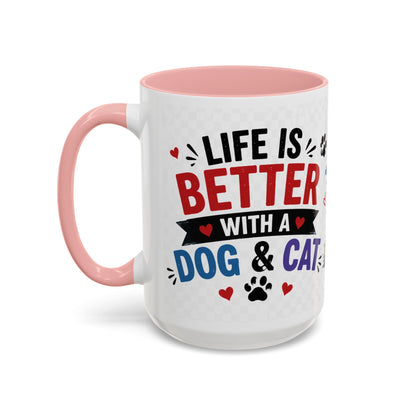 Dog and Cat Coffee Mug — 'This Is My Healer I'm A Cat' Cute Pet Lover Accent Mug (11/15oz)