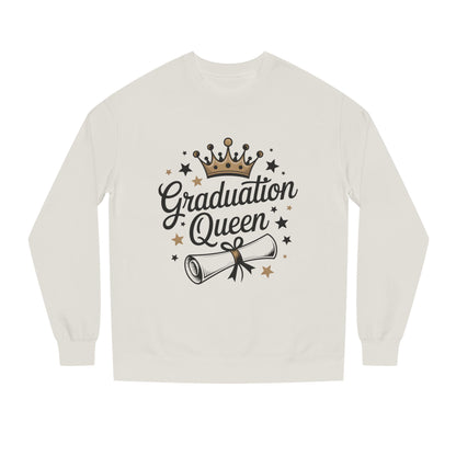 Graduation Queen Crewneck Sweatshirt — Crown & Diploma Celebration Pullover
