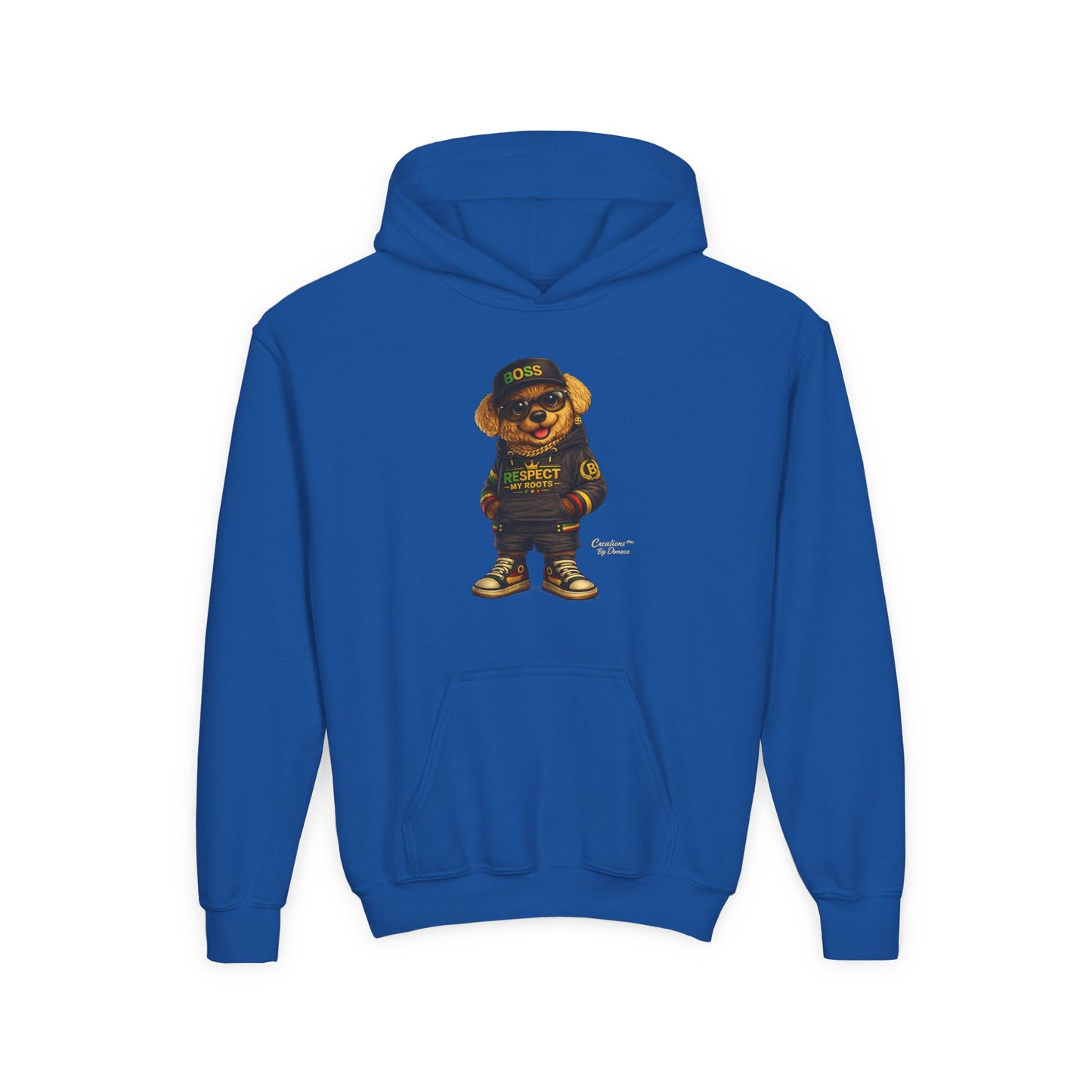 Youth Hoodie — Cool Bear 'Boss' Streetwear Design