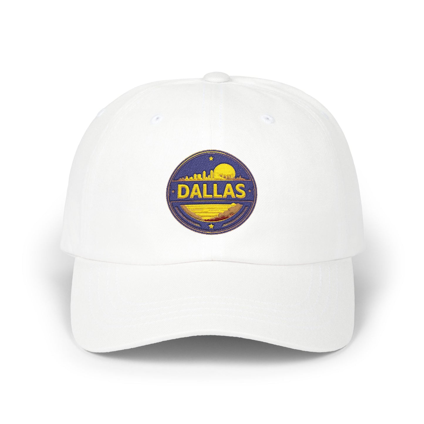 Dallas Crest Dad Cap — Embroidered Vintage City Patch Hat