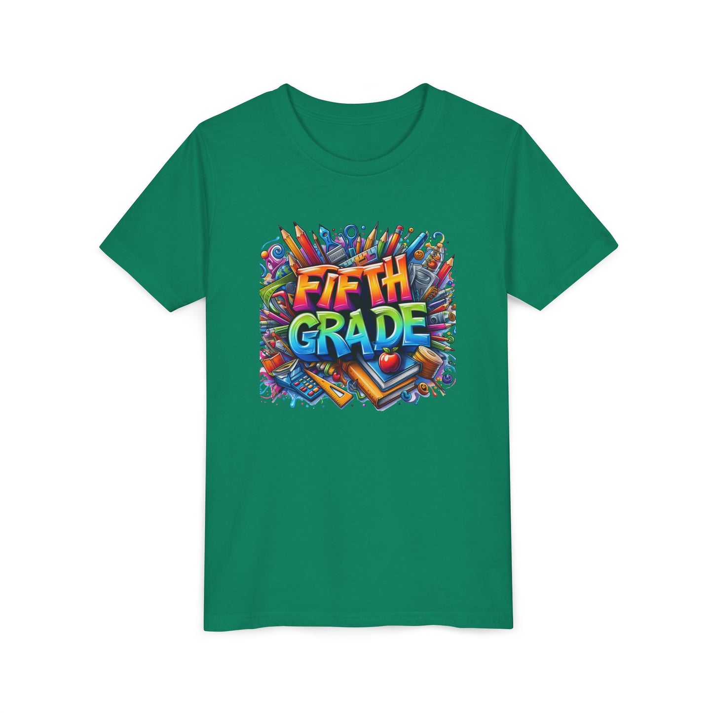 Fifth Grade Kid's Tee - Colorful School Supplies Back to School T-Shirt
