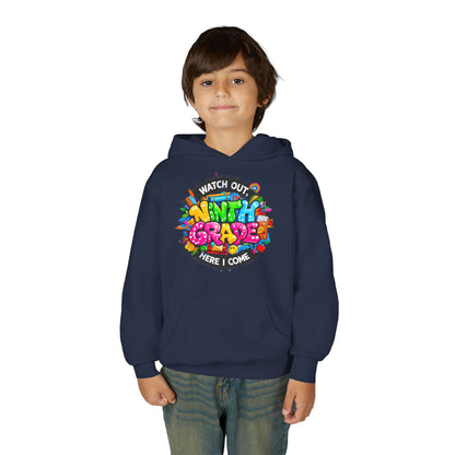 Kids' 4th Grade Hoodie – "Watch Out 4th Grade Here I Come" Colorful Back-to-School Sweatshirt