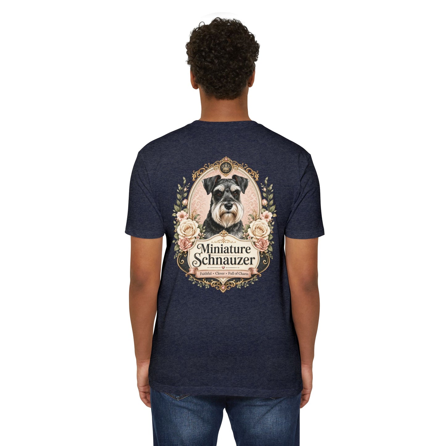 Miniature Schnauzer Floral Portrait T-Shirt