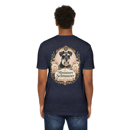 Miniature Schnauzer Floral Portrait T-Shirt