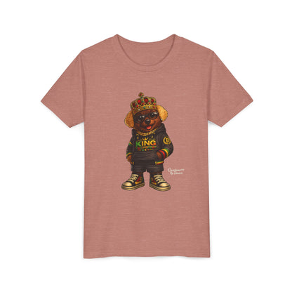 Youth Tee — 'Lil King' Crowned Bear Graphic Shirt