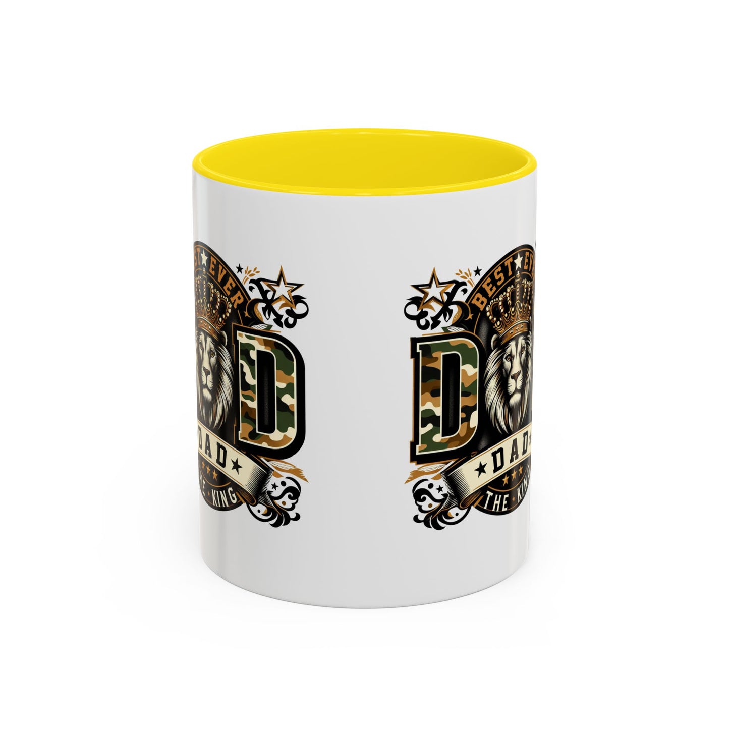 Dad Coffee Mug — "Best Ever Dad" Lion Crest Accent Mug (11/15oz)