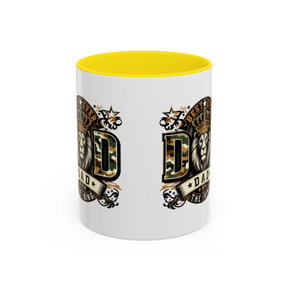 Dad Coffee Mug — "Best Ever Dad" Lion Crest Accent Mug (11/15oz)