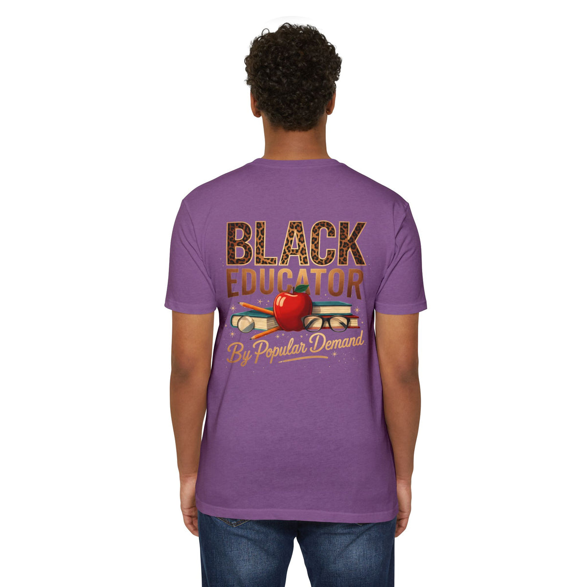 Black Educator T-Shirt — "By Popular Demand" Retro Apple School Tee