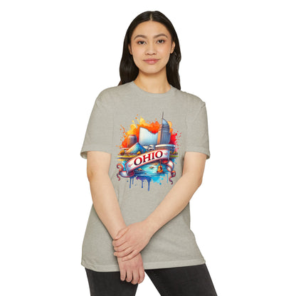 Ohio Skyline T-Shirt — Colorful Watercolor Cityscape Tee