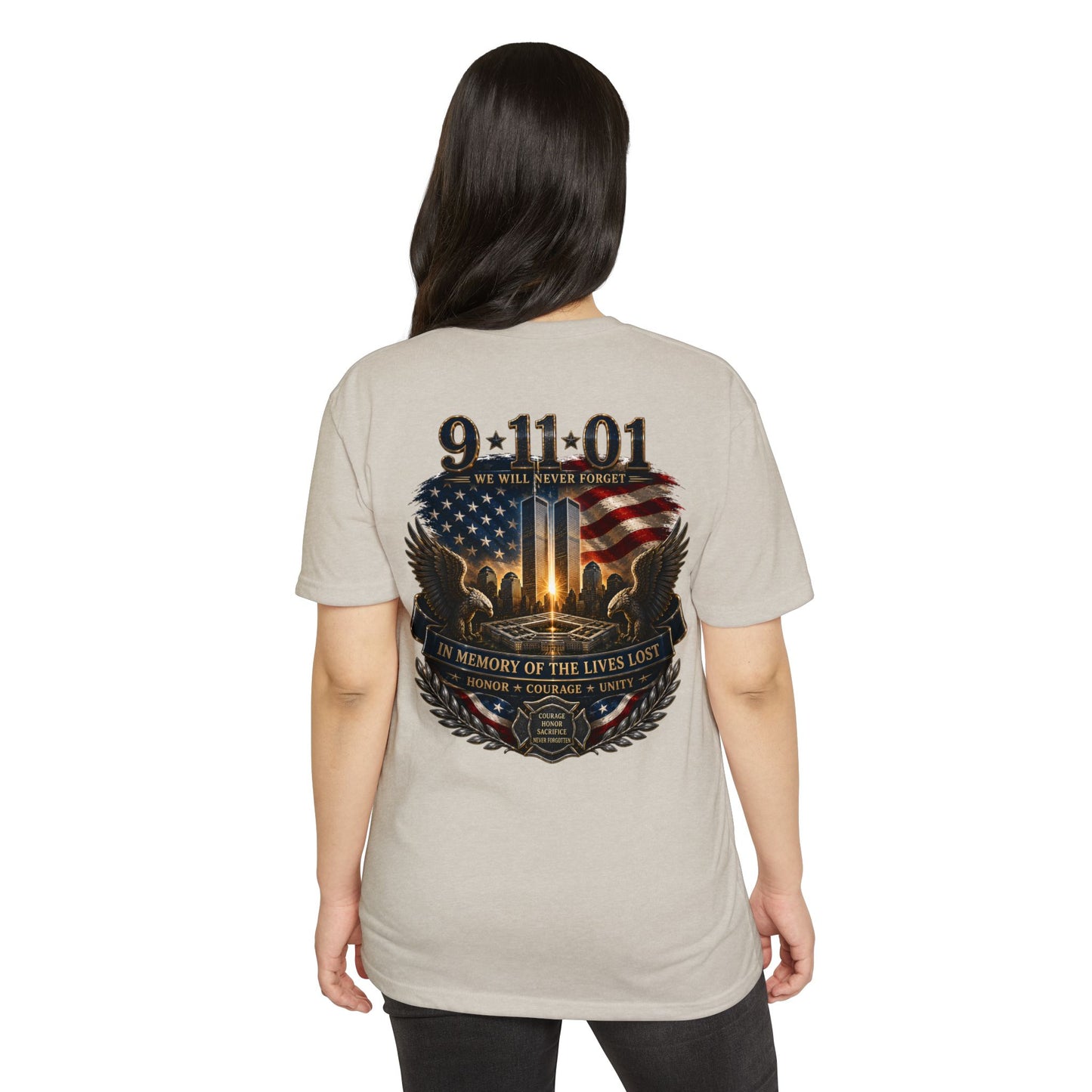 9/11 Memorial T-Shirt – "We Will Never Forget" Tribute Tee