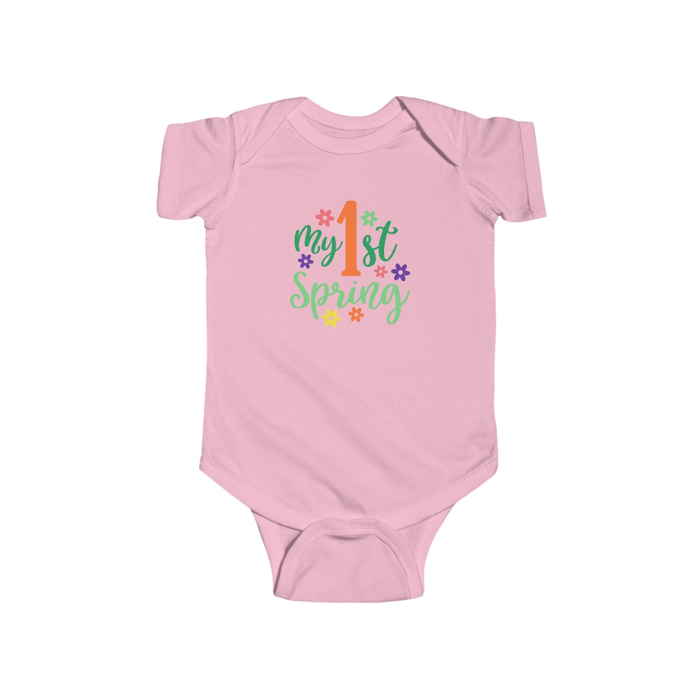 Baby Bodysuit — "My 1st Spring" Floral First-Spring Onesie