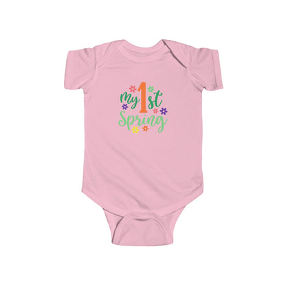 Baby Bodysuit — "My 1st Spring" Floral First-Spring Onesie
