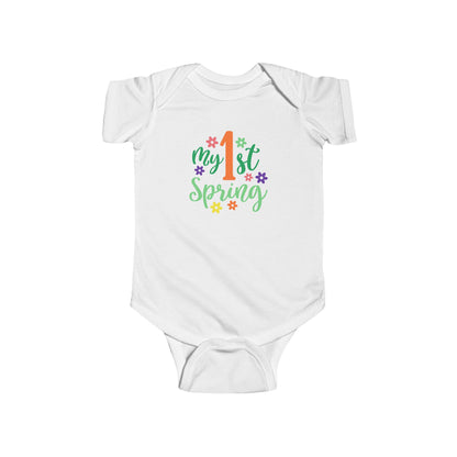 Baby Bodysuit — "My 1st Spring" Floral First-Spring Onesie