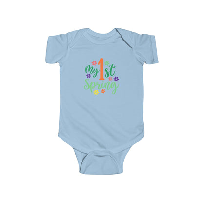 Baby Bodysuit — "My 1st Spring" Floral First-Spring Onesie