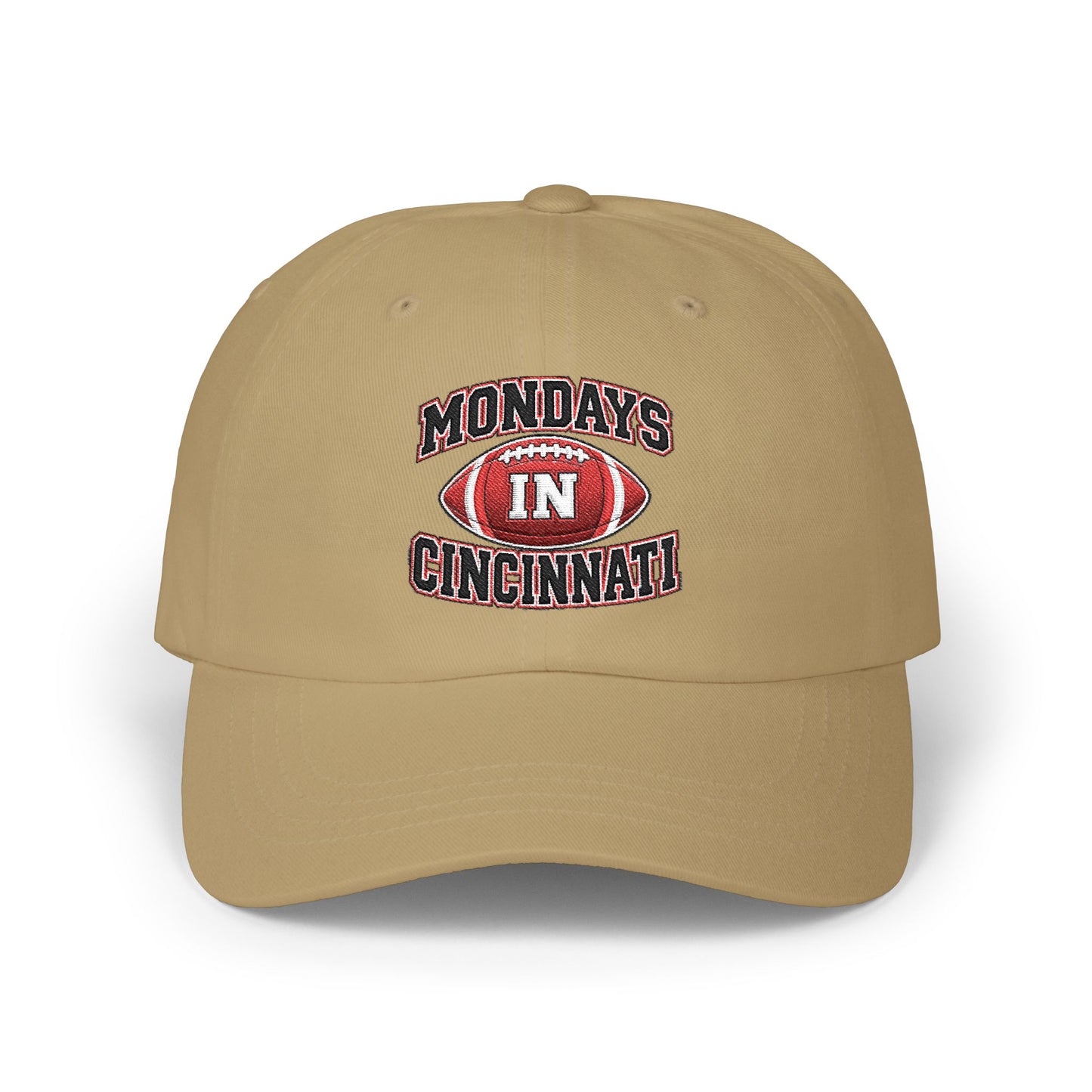 Mondays in Cincinnati Dad Cap — Embroidered Football Logo Hat