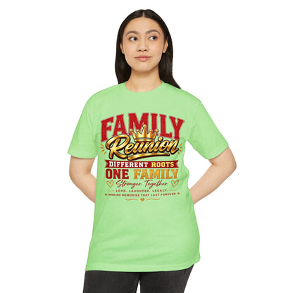Family Reunion T-Shirt — "Different Roots, One Family" Matching Tee