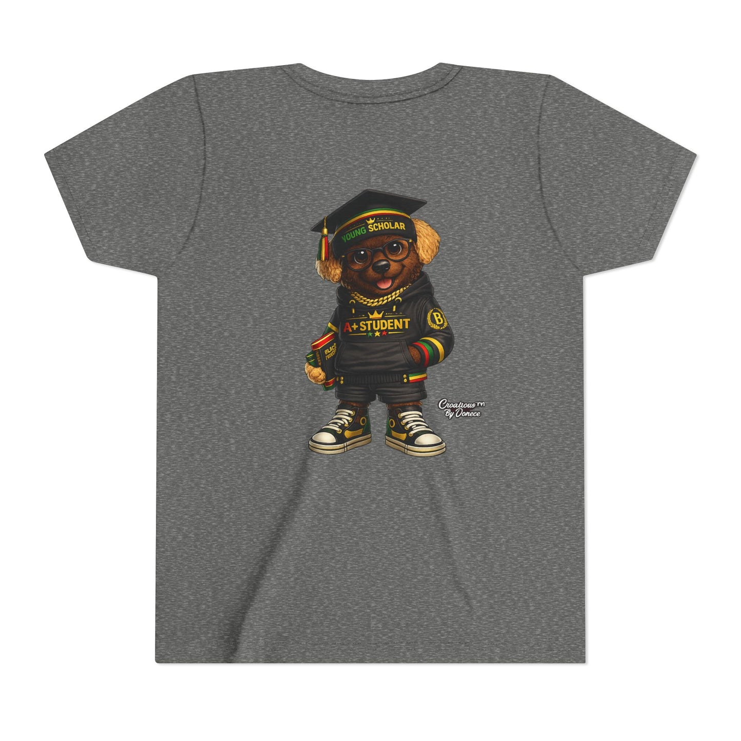 Youth Tee — Scholar Student Bear Graduation Graphic