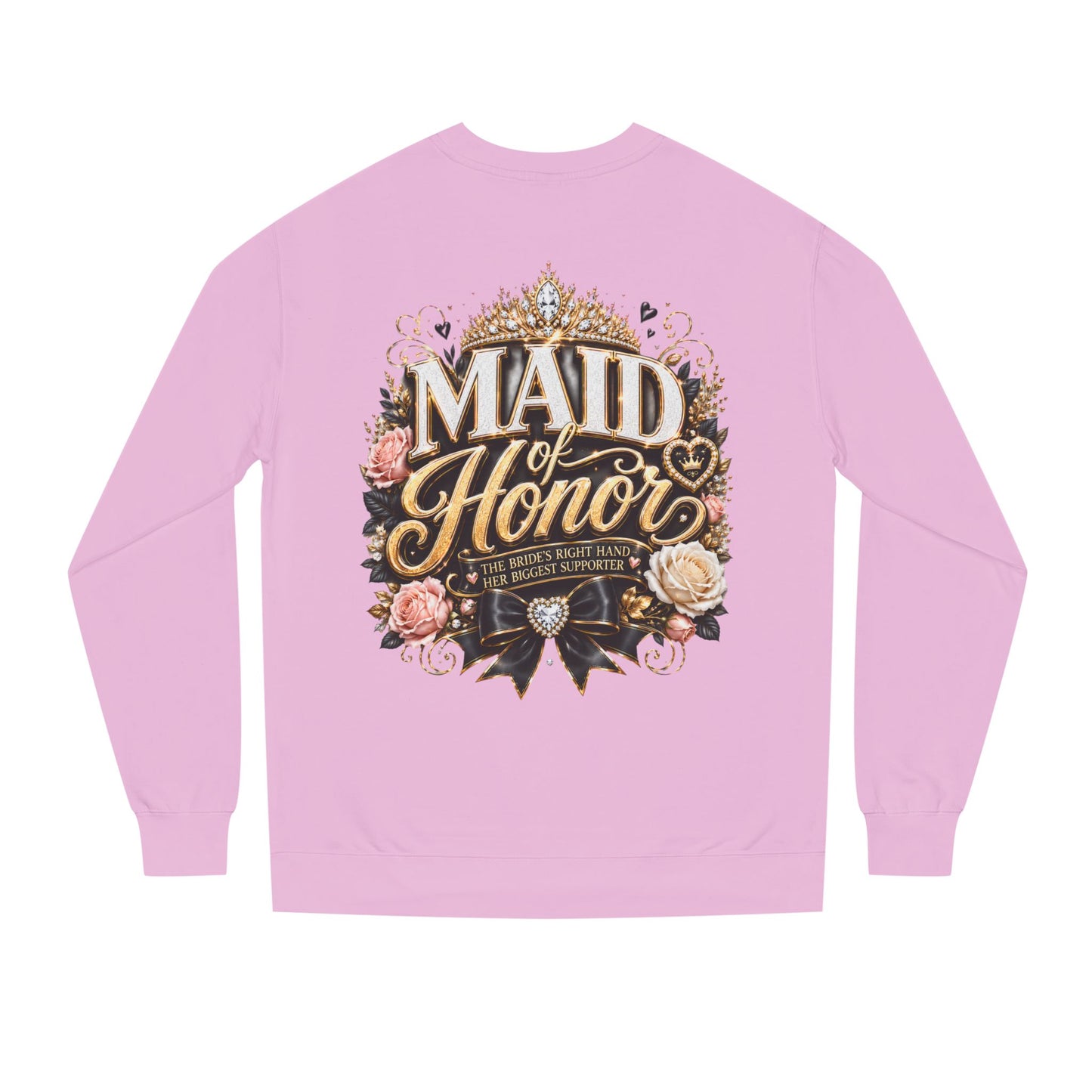 Maid of Honor Sweatshirt - Floral Crown Bridal Party Crewneck