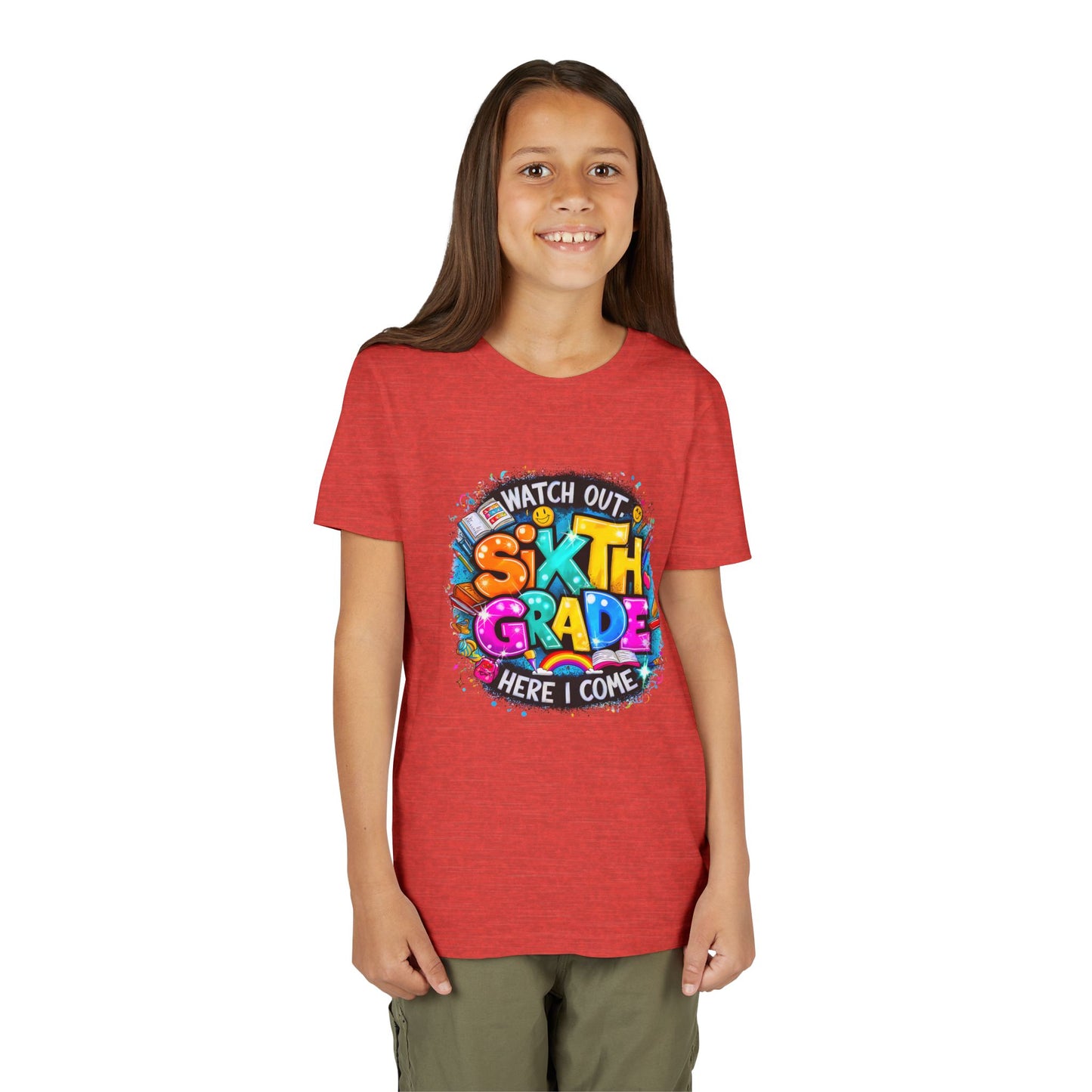 Youth Tee — "Watch Out Sixth Grade Here I Come" Back-to-School Graphic Shirt