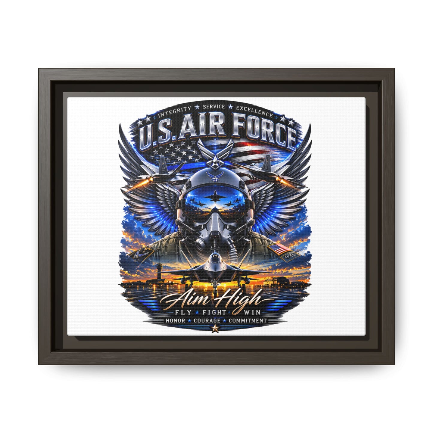 U.S. Air Force 'Aim High' Framed Canvas Print