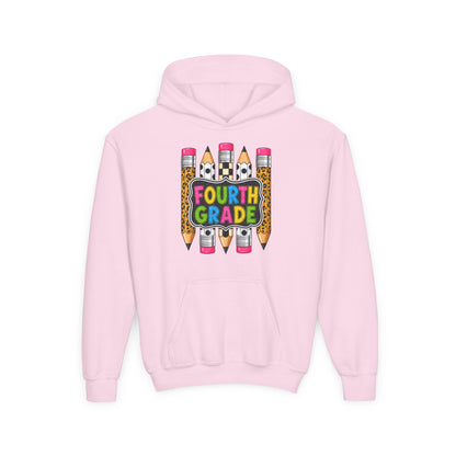 Fourth Grade Kids Hoodie — Colorful Pencil School Sweatshirt