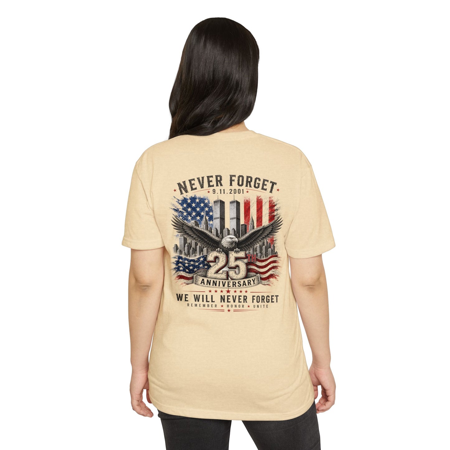 9/11 25th Anniversary 'Never Forget' Memorial T-Shirt