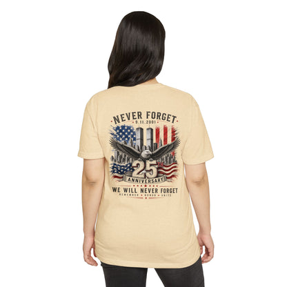 9/11 25th Anniversary 'Never Forget' Memorial T-Shirt