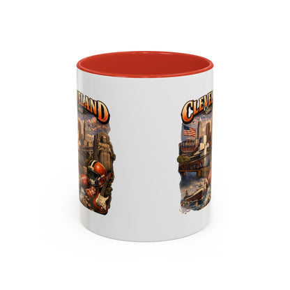 Cleveland Ohio Vintage Football Accent Coffee Mug (11/15oz)