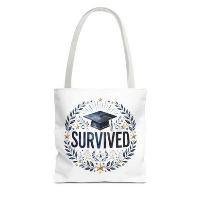 Graduation 'Survived' Tote Bag – Cap & Laurel Grad Gift