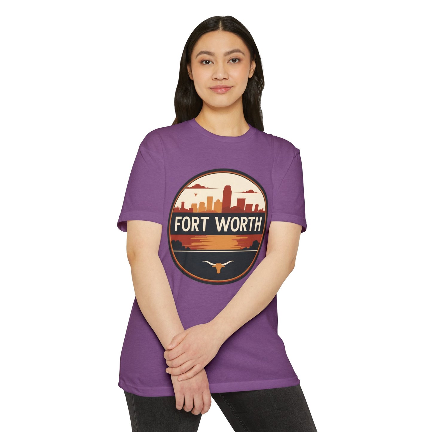Fort Worth Skyline T-Shirt — Vintage Texas City Circle Design