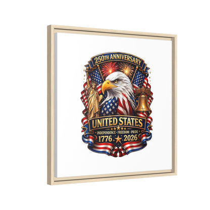250th Anniversary United States Framed Canvas - Patriotic Eagle 1776–2026