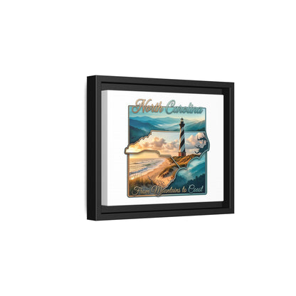 North Carolina Matte Canvas Wall Art — "From Mountains to Coast" Framed Print