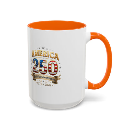America 250 Coffee Mug — Patriotic 1776–2026 Anniversary Accent Mug