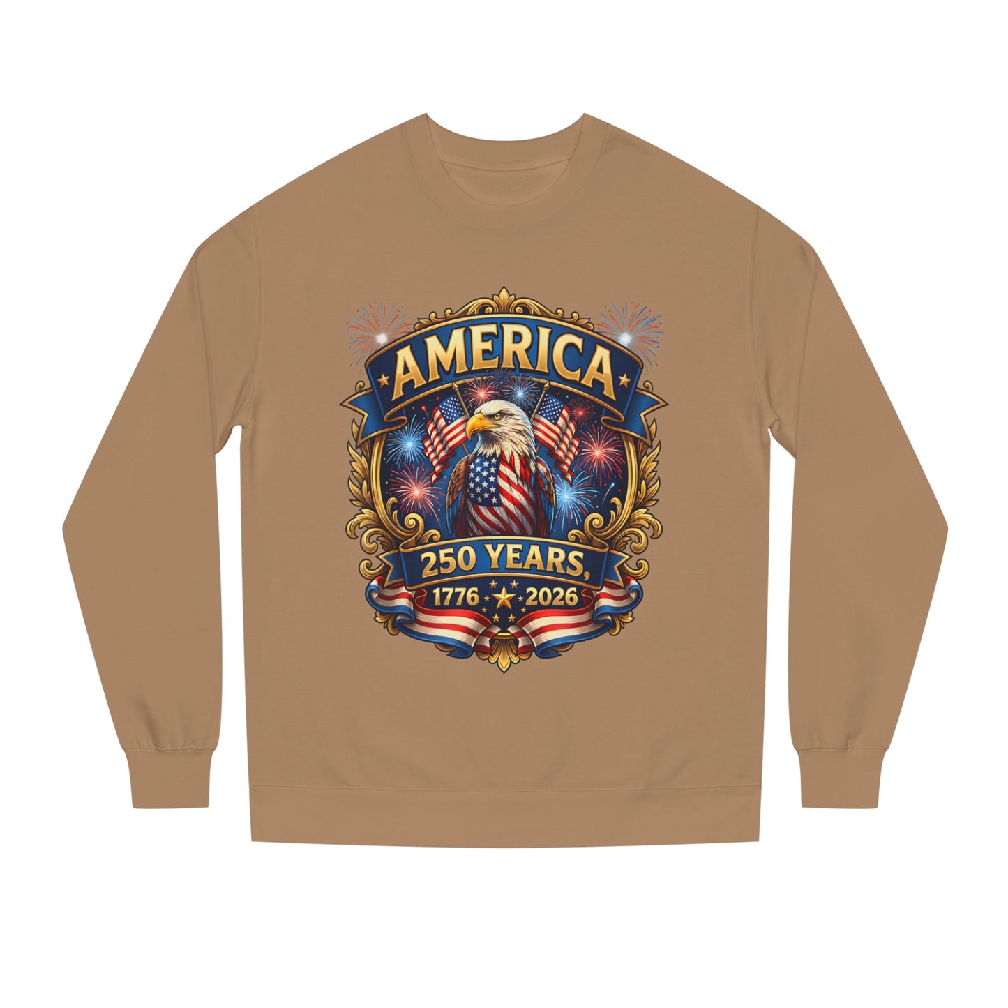 America 250 Years Crewneck Sweatshirt — 1776–2026 Patriotic Eagle Design