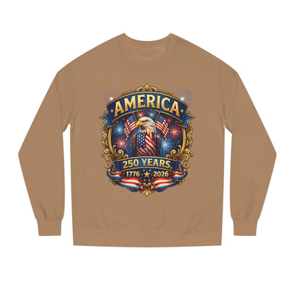 America 250 Years Crewneck Sweatshirt — 1776–2026 Patriotic Eagle Design