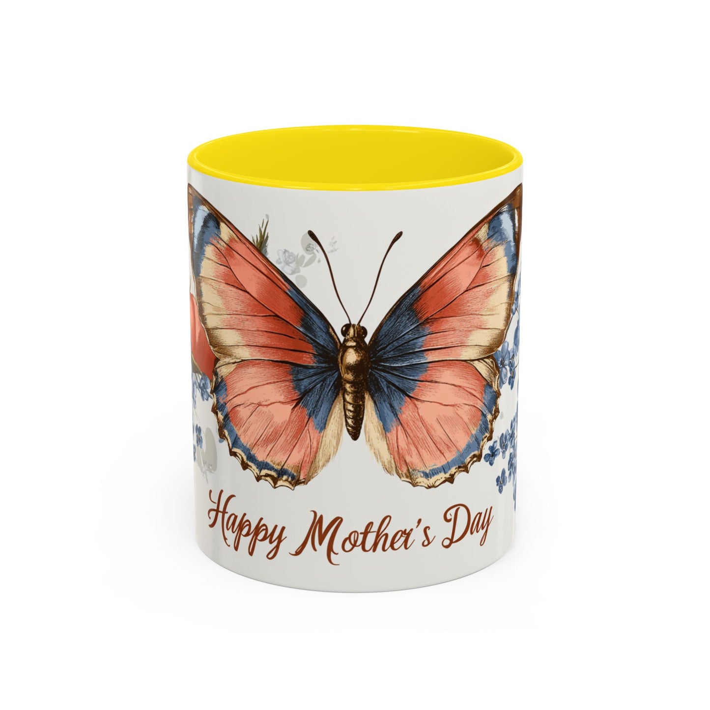 Mother's Day Butterfly Coffee Mug - 'Happy Mother's Day' Floral Accent Mug