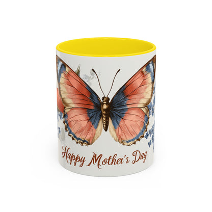 Mother's Day Butterfly Coffee Mug - 'Happy Mother's Day' Floral Accent Mug