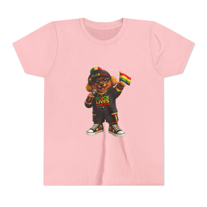 Youth Tee — Kid Bear Black Lives Matter Rasta Flag Shirt