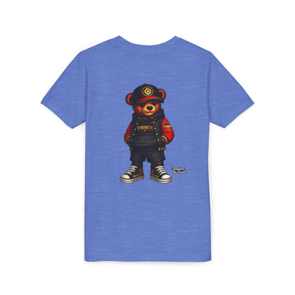 Kids Teddy Bear Streetwear Tee — 'Strength' Graphic Youth T-Shirt