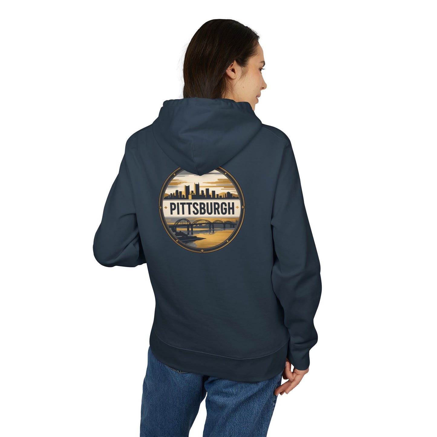 Pittsburgh Skyline Hoodie — Retro River City Logo