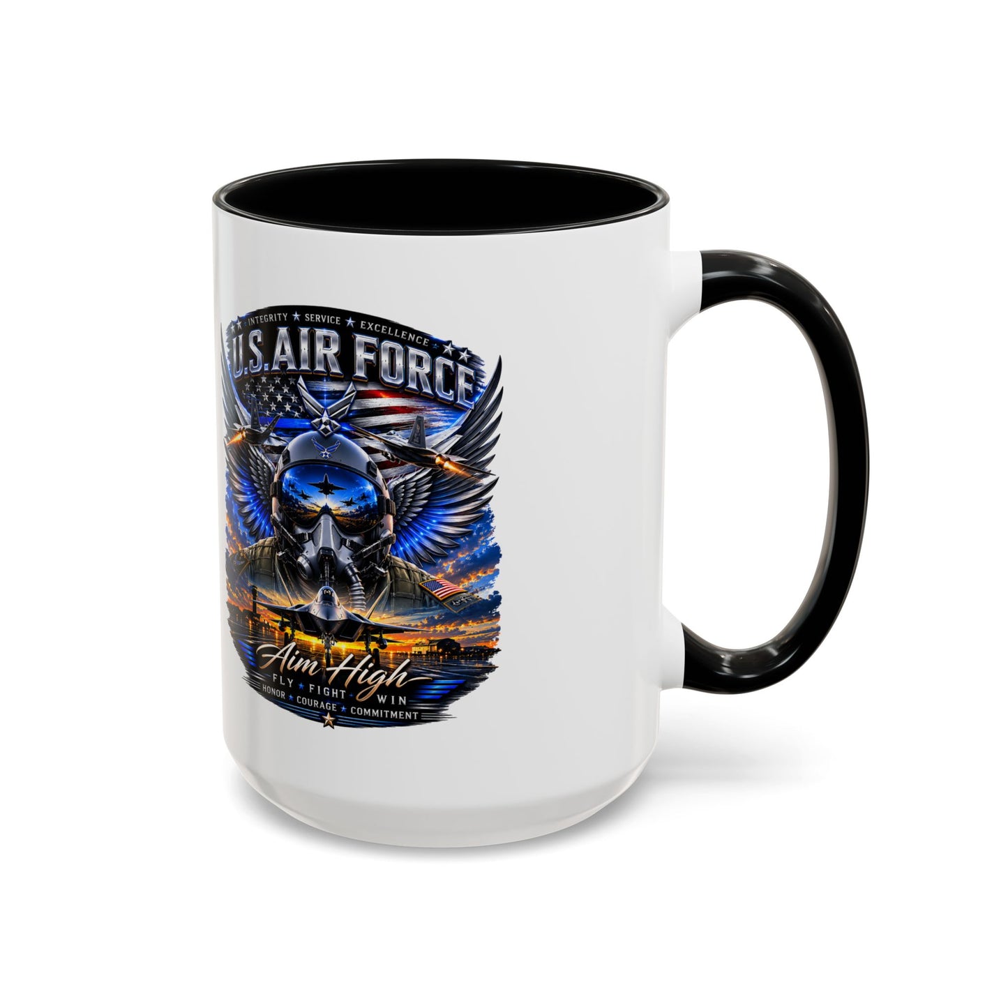 U.S. Air Force Eagle Coffee Mug — "Aim High" Accent 11/15oz