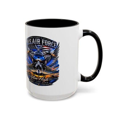 U.S. Air Force Eagle Coffee Mug — "Aim High" Accent 11/15oz
