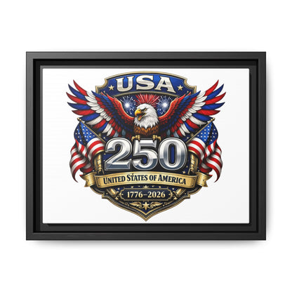 USA 250 Anniversary Framed Canvas — Patriotic Eagle 1776–2026 Wall Art