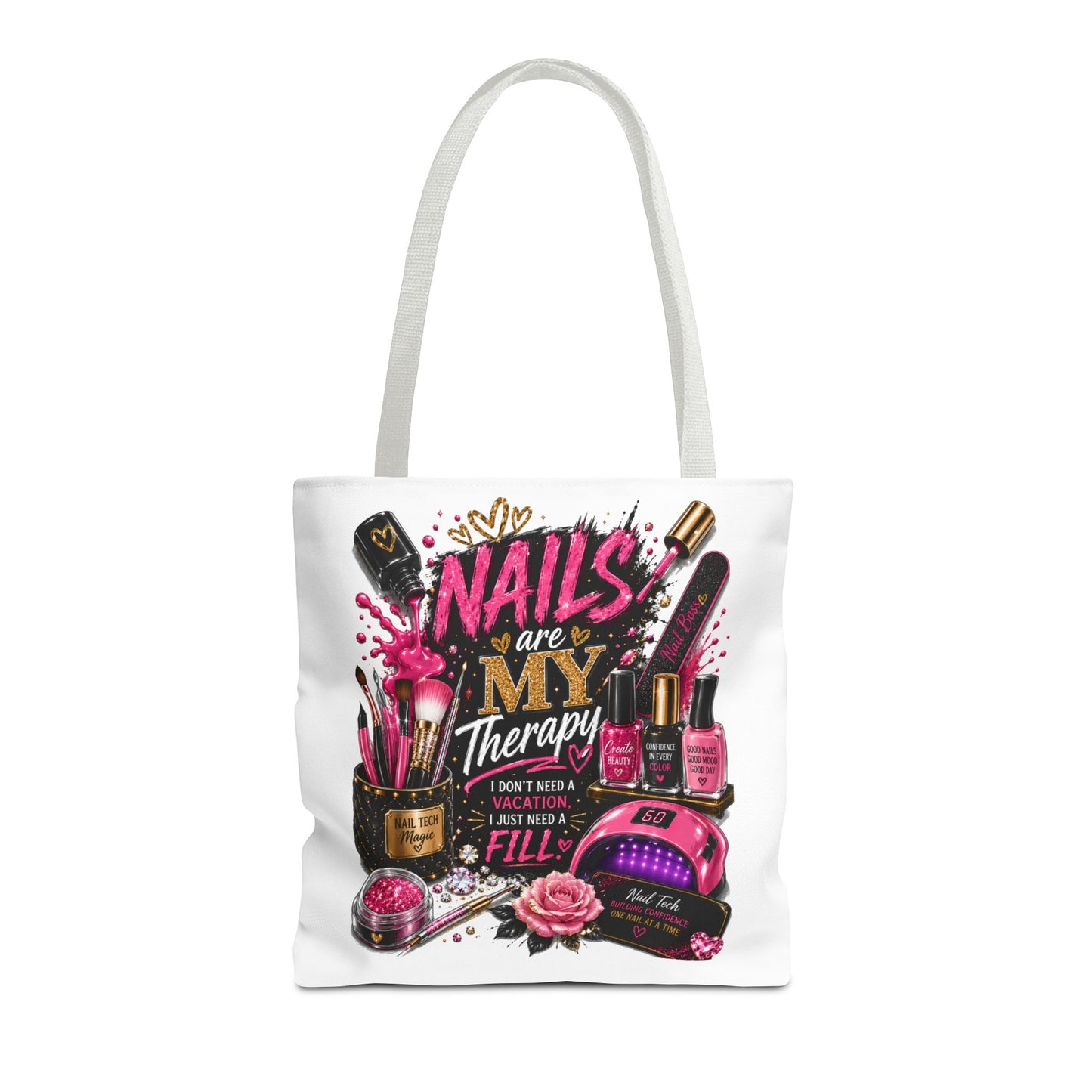 Nails Are My Therapy Tote Bag — Nail Tech Cosmetic Makeup Salon Gift