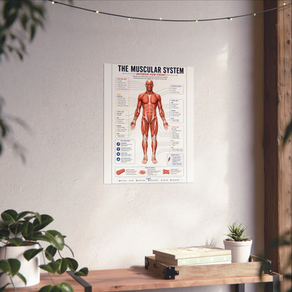 Muscular System Anatomy Poster — Fine Art Educational Print