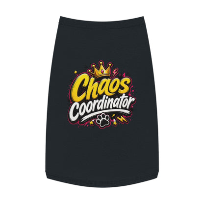 Chaos Coordinator Pet Tank Top — Cute Crown Paw Graphic Dog & Cat Tee