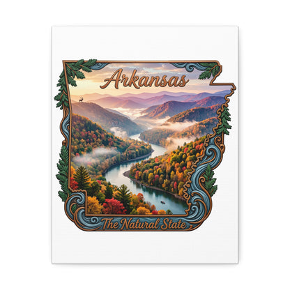 Arkansas Stretched Canvas Wall Art – 'The Natural State' Scenic River Landscape
